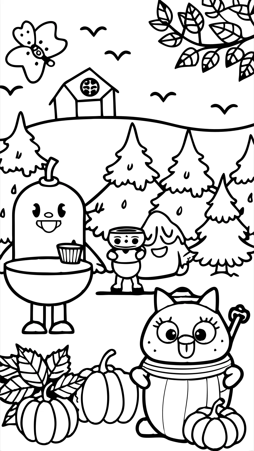 bluey fall coloring pages